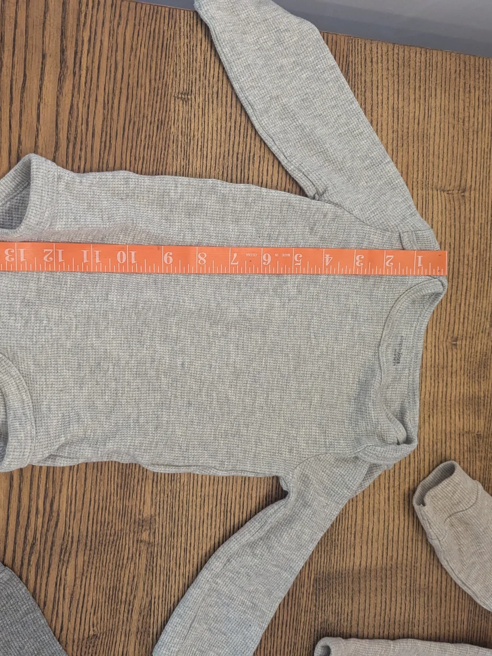 EUC Simple Joy Carters Baby Boy 18 month Waffle Knit Thermal Neutral LS Bodysuit